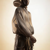 BROWN REFLECTIVE ORGANZA HOODIE