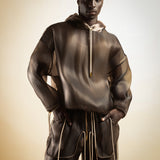 BROWN REFLECTIVE ORGANZA HOODIE