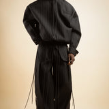WOOL PINSTRIPE HOODIE