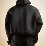 WOOL PINSTRIPE HOODIE
