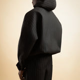 WOOL PINSTRIPE HOODIE