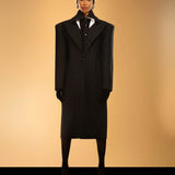 WOOL PINSTRIPE COAT