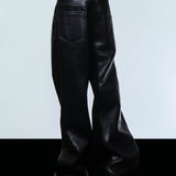 OVERSIZED BLACK LEATHER TROUSERS