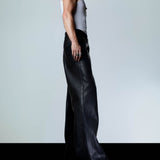 OVERSIZED BLACK LEATHER TROUSERS