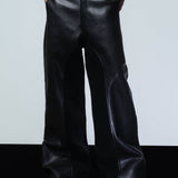 OVERSIZED BLACK LEATHER TROUSERS