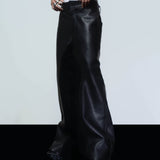 OVERSIZED BLACK LEATHER TROUSERS