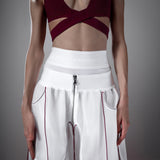 WHITE REFLECTIVE ORGANZA SWEATPANTS