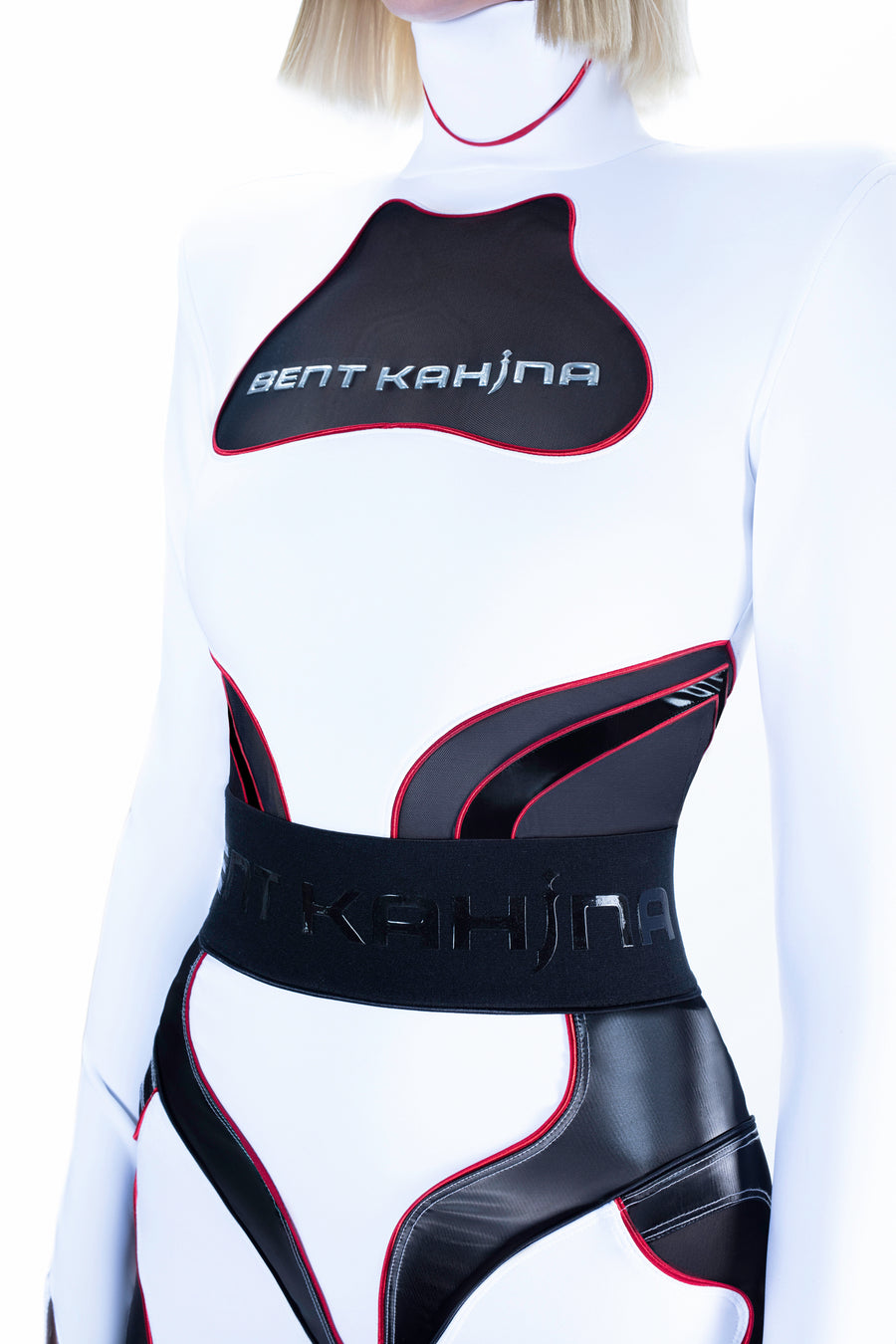 WHITE & RED SCUBA BODYSUIT