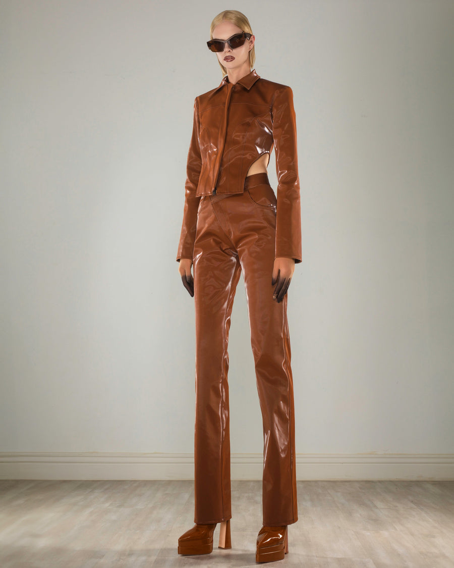 REFLECTIVE CARAMEL PANTS
