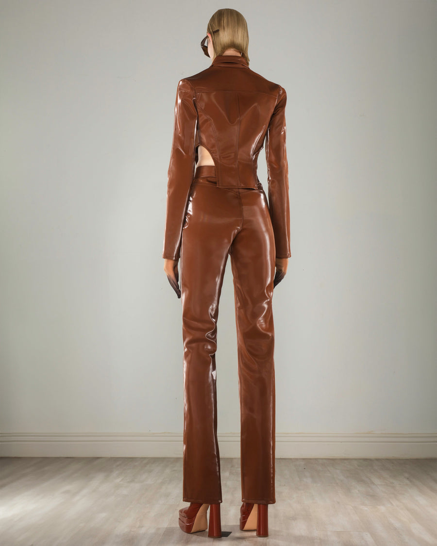 REFLECTIVE CARAMEL PANTS