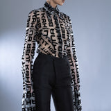 SHEER LOGO DRESS SHIRT