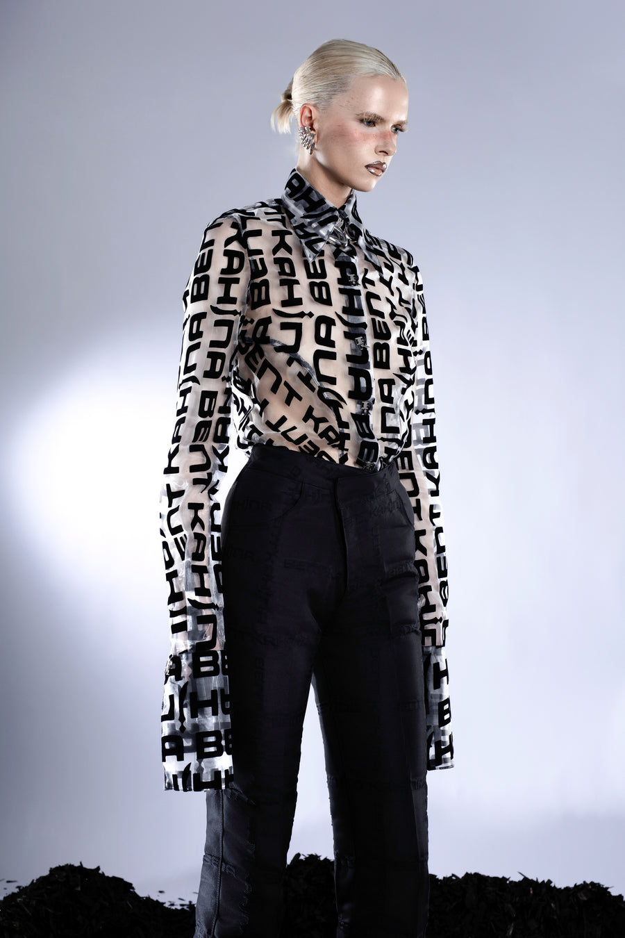 PLAID LOGO SKINNY TROUSER