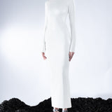 WHITE REFLECTIVE BODYCON DRESS