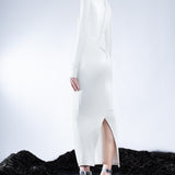 WHITE REFLECTIVE BODYCON DRESS