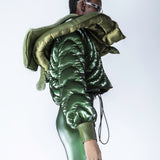 OLIVE GREEN QUILTED PUFFER JACKET