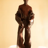 OVERSIZED BROWN LEATHER TROUSERS