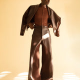 OVERSIZED BROWN LEATHER TROUSERS