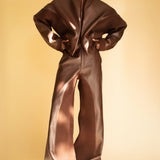 OVERSIZED BROWN LEATHER TROUSERS