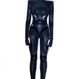 MATTE BLACK VEGAN LEATHER SPORT PANT