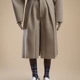 TAUPE WOOL OVERSIZED SHORTS