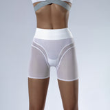 WHITE MESH BOXER SHORTS