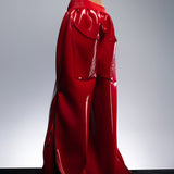 HIGH GLOSS RED LIQUID SWEATPANTS