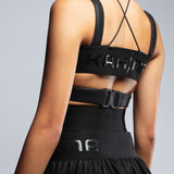 MATTE BLACK SPORTY STRAPPY BRALETTE