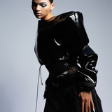 HIGH GLOSS BLACK XL SHOULDER TOP