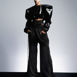 HIGH GLOSS BLACK XL SHOULDER TOP