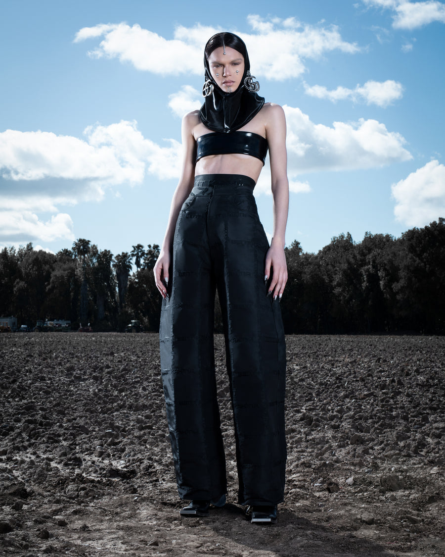PLAID LOGO TROUSER