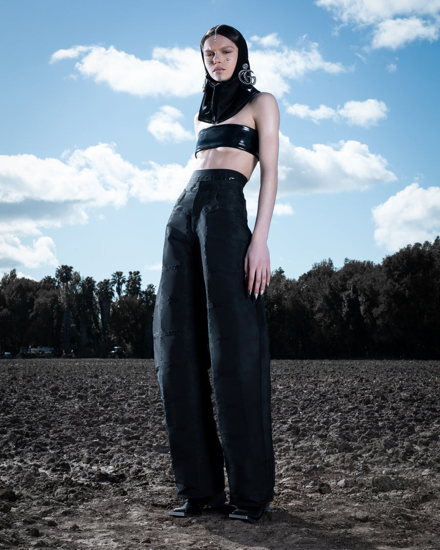 PLAID LOGO TROUSER