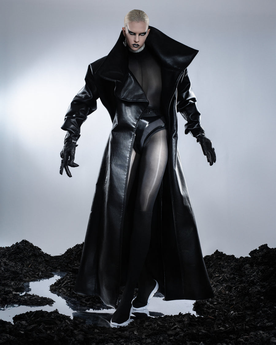 OVERSIZED LEATHER TRENCH