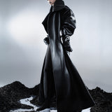 OVERSIZED LEATHER TRENCH