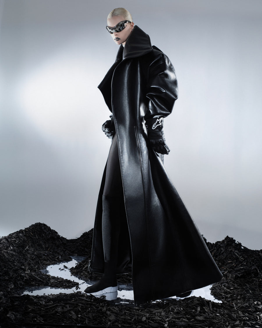 OVERSIZED LEATHER TRENCH