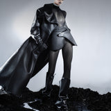 MICRO BLACK LEATHER SKIRT