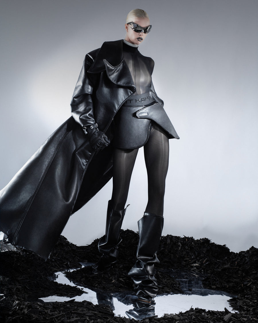 MICRO BLACK LEATHER SKIRT