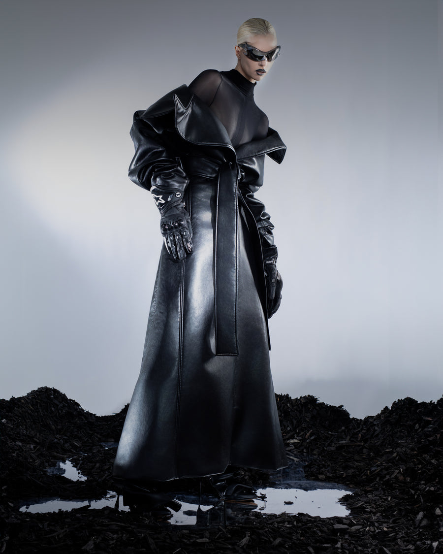 OVERSIZED LEATHER TRENCH