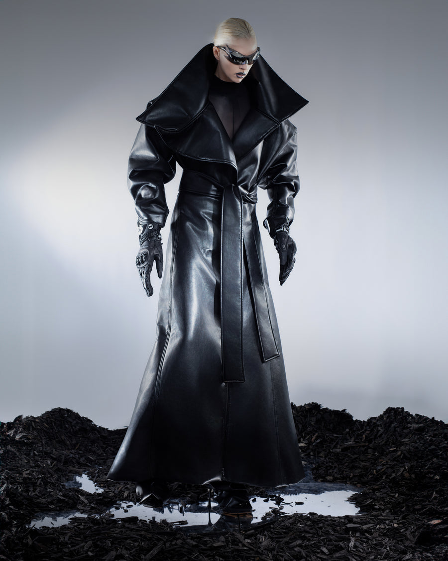 OVERSIZED LEATHER TRENCH