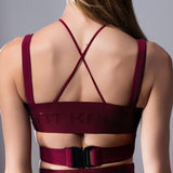 BURGUNDY SPORTY STRAPPY BRALETTE
