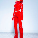 RED LIQUID FITTED JACKET
