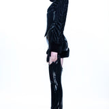 BLACK GLOSS QUILTED PUFFER JACKET