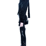 BLACK GLOSS QUILTED PUFFER JACKET