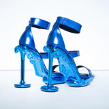 CHROME DRIP HEELS